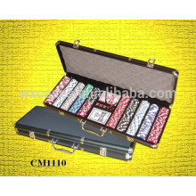 New arrival black aluminum 500 poker case